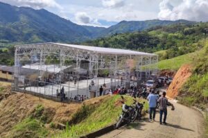 Inauguración de la placa polideportiva de Quebradona Abajo